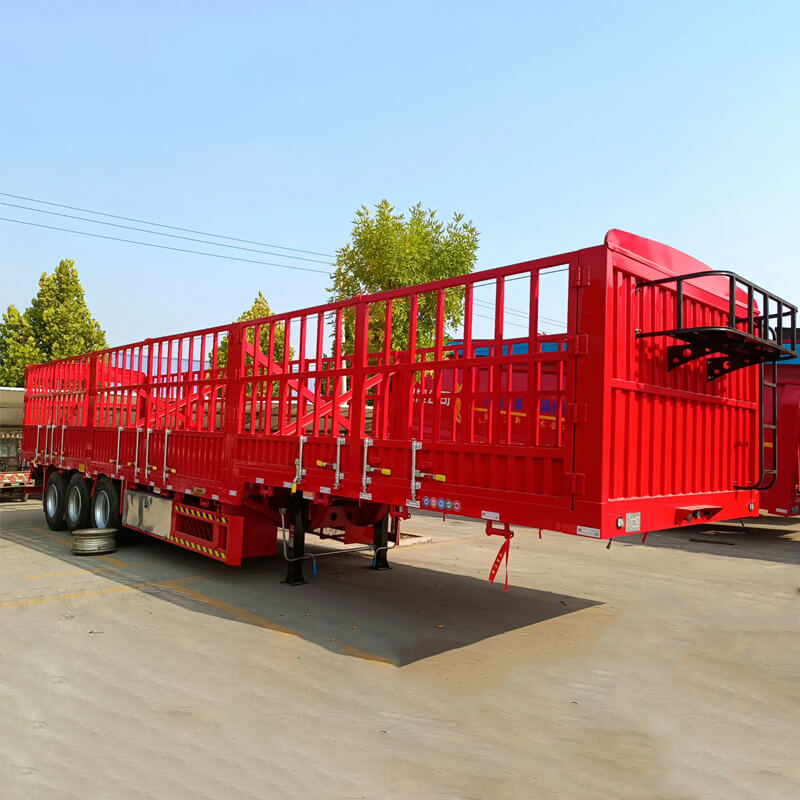 40ft 3 Axle Flatbed Trailer With Side Wall For Bulk Cargo Transport