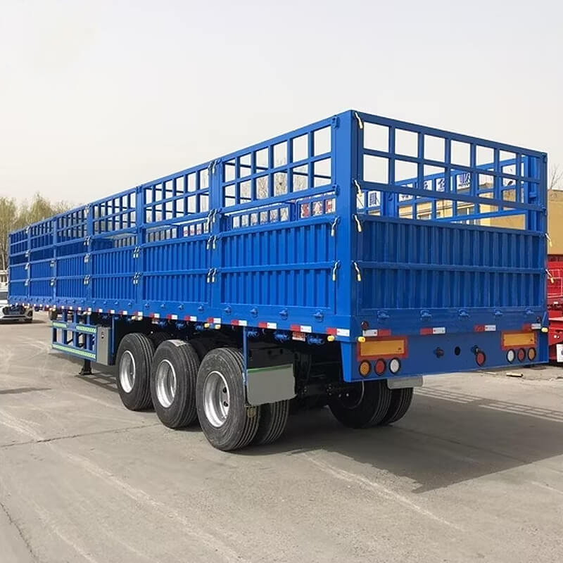 40ft 3 Axle Flatbed Trailer With Side Wall For Bulk Cargo Transport