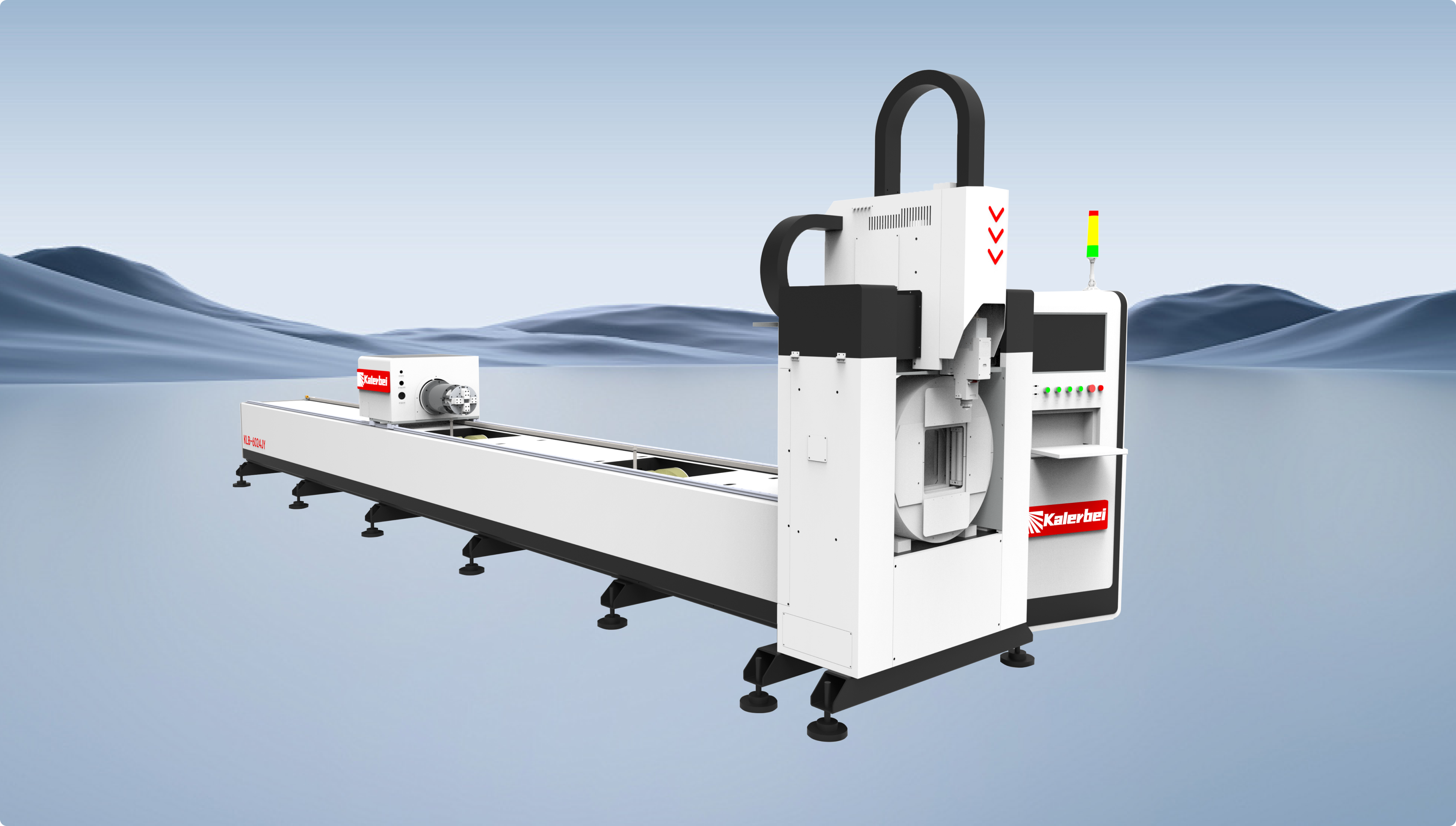 Máquina de corte a laser de tubo de mandril duplo geral Kalerbei JY Series Máquina de corte a laser de tubo de mandril duplo geral Kalerbei JY Series