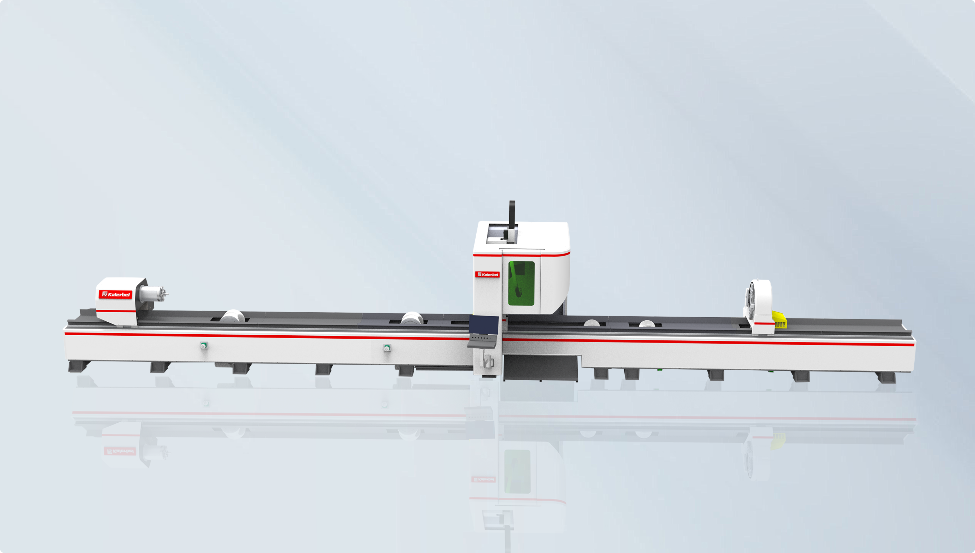 Máquina de corte a laser de tubos para serviços pesados Kalerbei S Series com três mandris