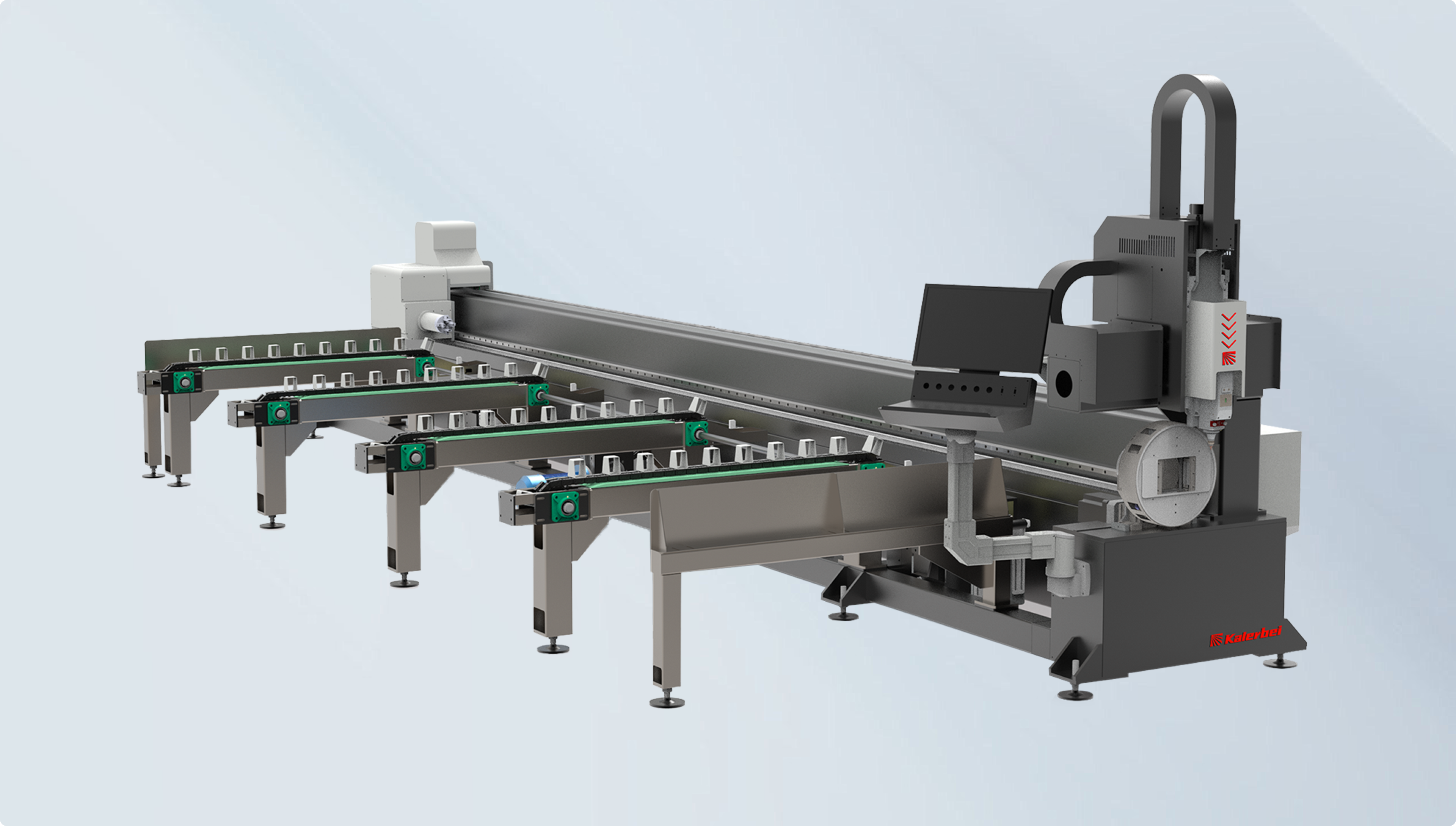 Máquina de corte de tubos de mandril duplo de montagem lateral Kalerbei L-Series
