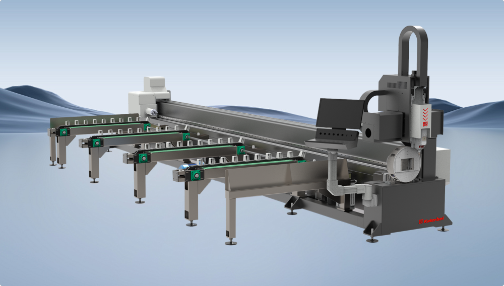 Máquina de corte de tubos de mandril duplo de montagem lateral Kalerbei L-Series
