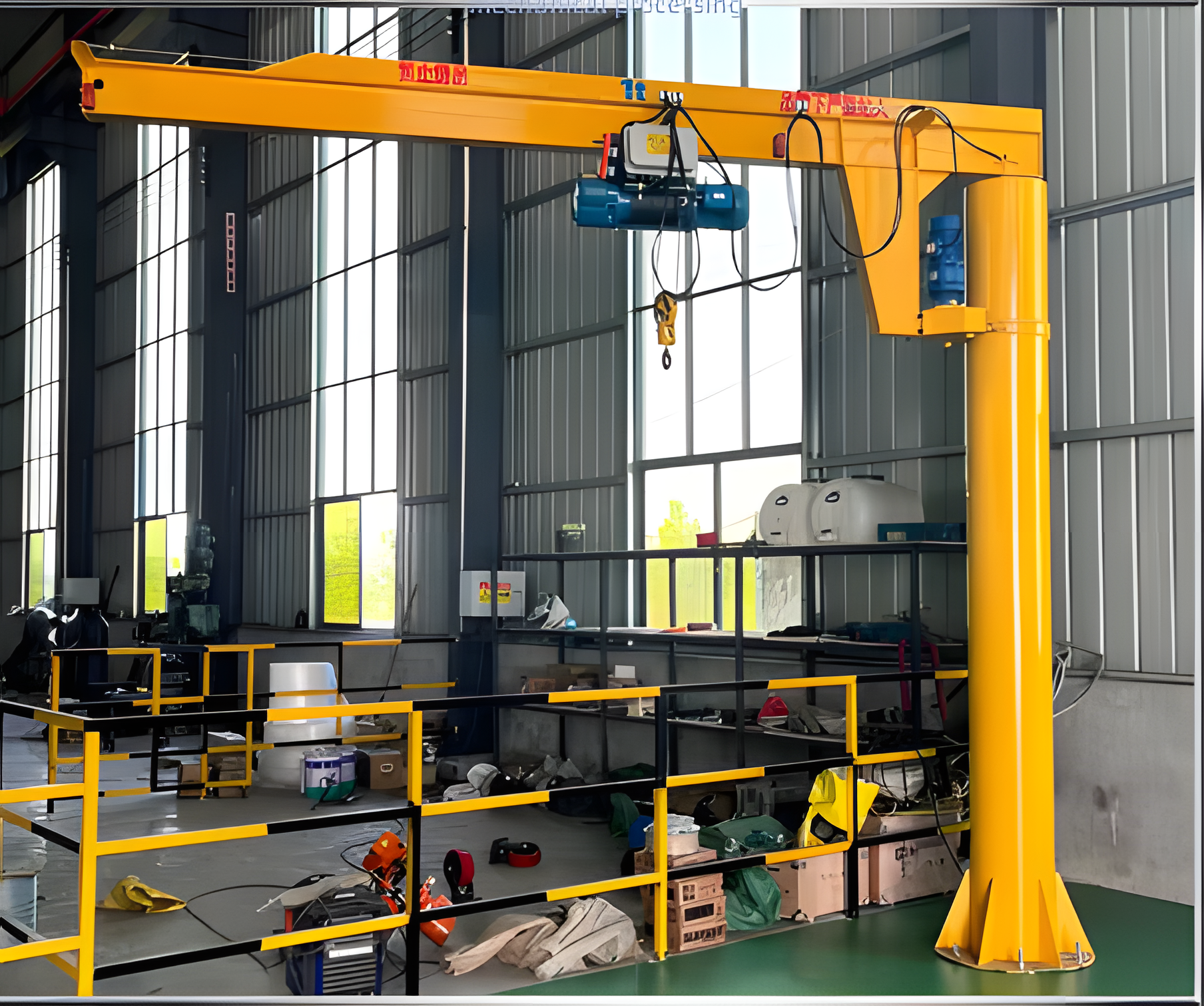 European single girder cantilever crane is easy to control, 2T electric control, small single jib crane, workshop warehouse, can be customized