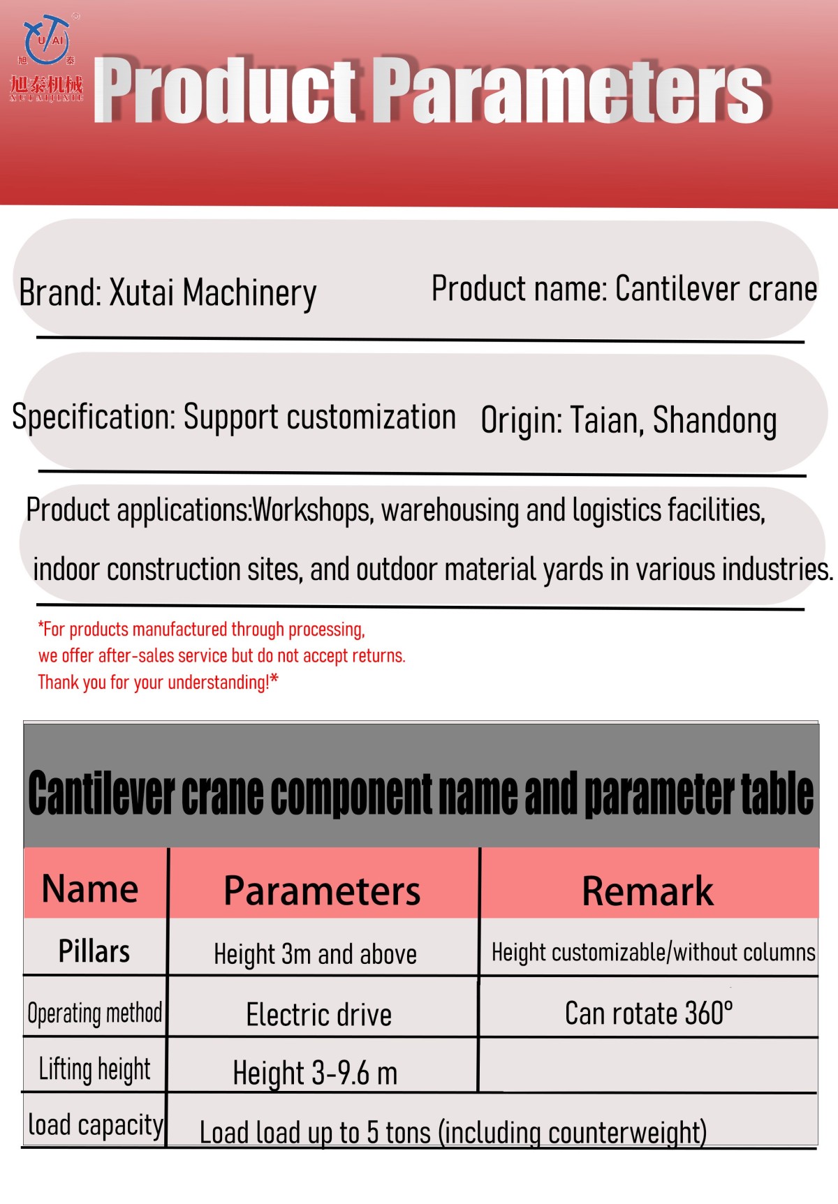 Electric control cantilever crane Electric control cantilever crane