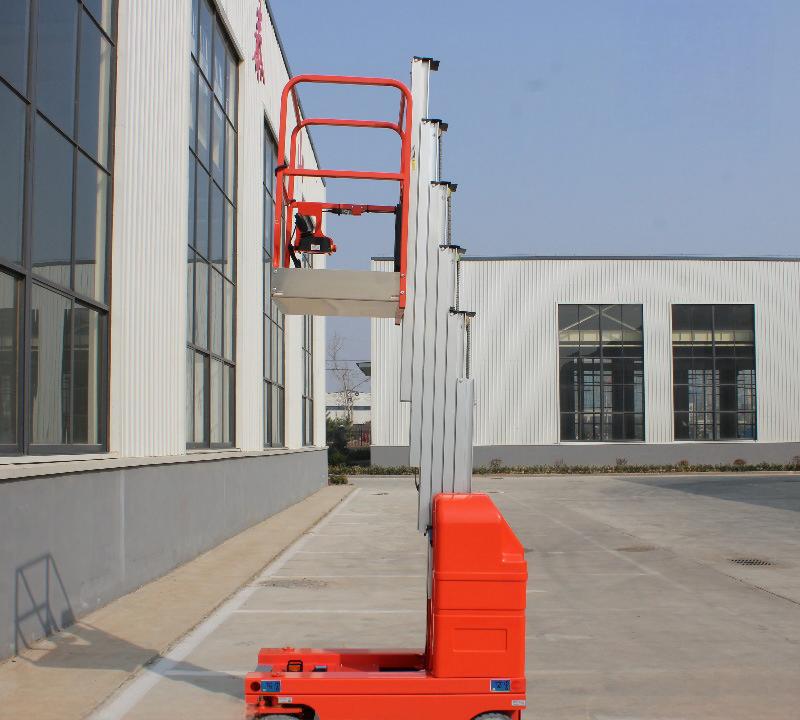 Aluminum Alloy Self-propelled Vertical Mast Lift, Easy and Flexible, 6 Meter Tire Self-propelled Aluminum Alloy Lift for Lamp Repair, with CE Certification