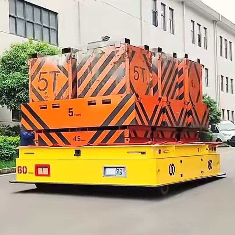 Xutai 10T electric transfer cart, simple operation, smooth operation, improve the efficiency of material handling in the factory workshop Trackless electric transfer cart with CE certification