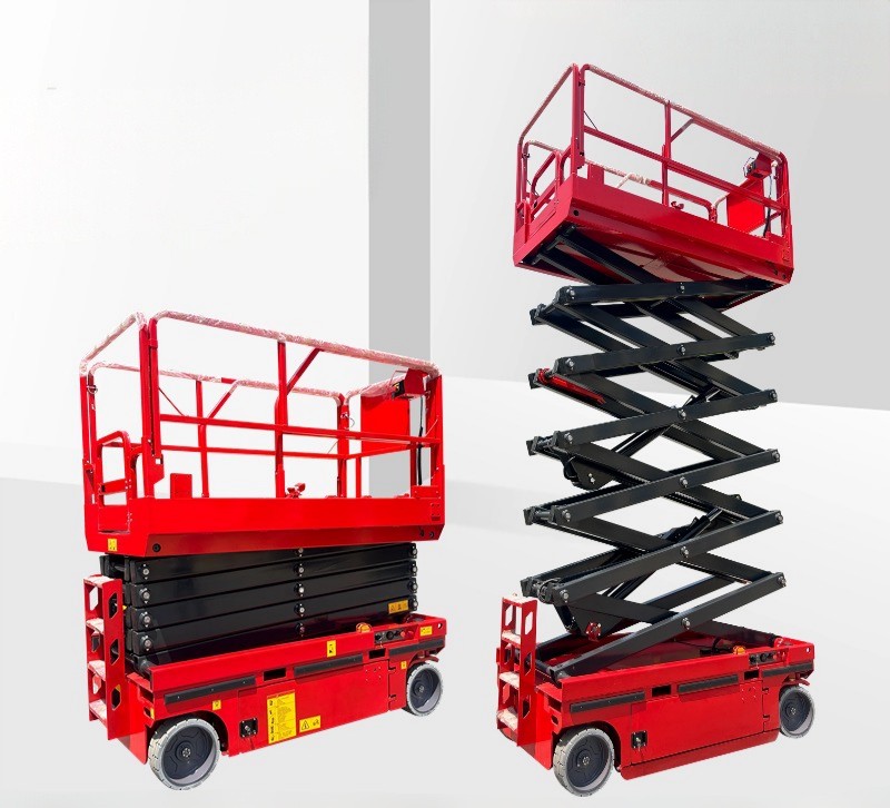 Xutai electric scissor lift, indoor and outdoor self-propelled aerial work platform, simple and stable operation, suitable for exterior wall maintenance and cleaning Customizable, with CE certification