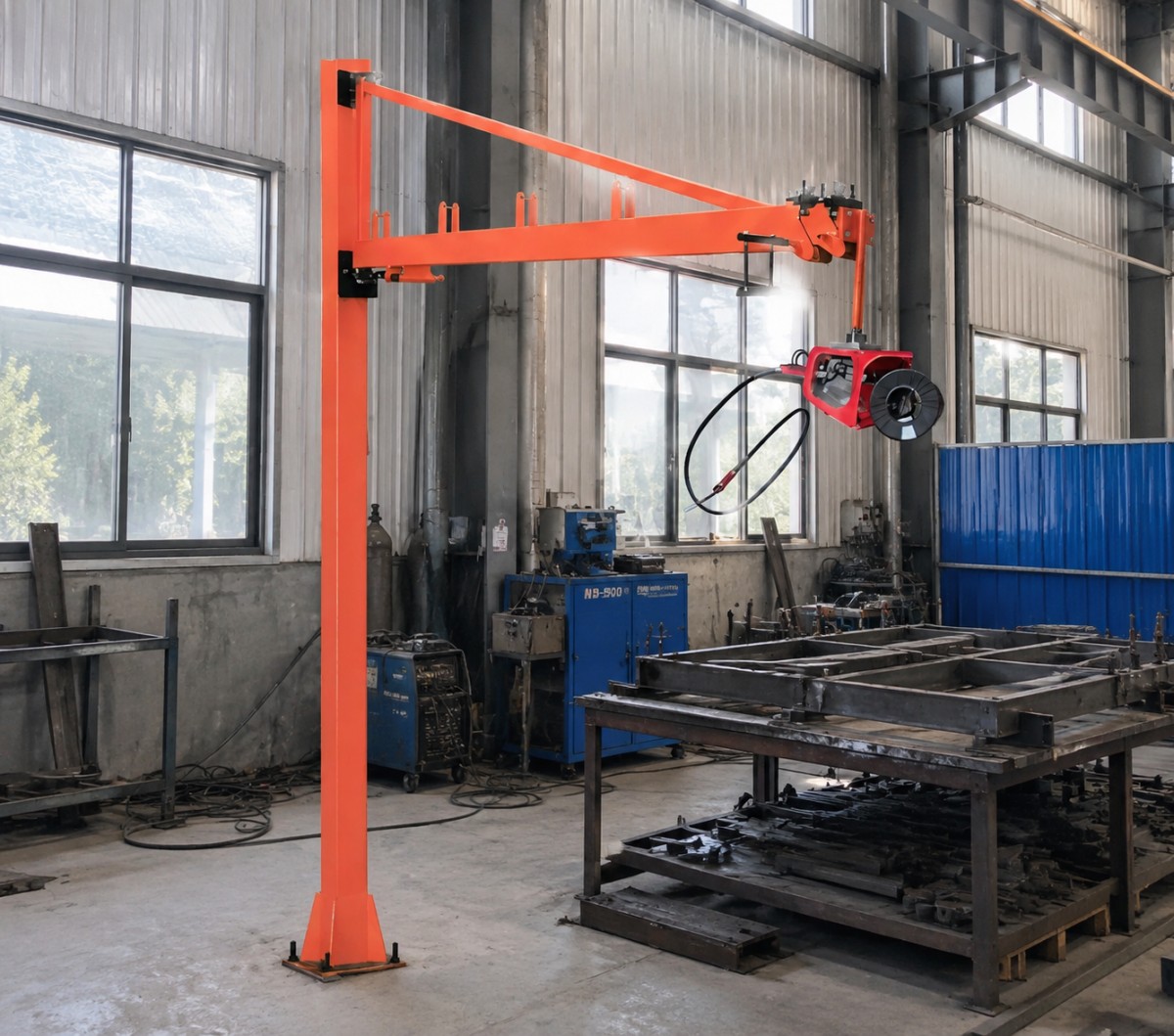 伸缩8 Reduce labor intensity Telescopic design with 4m boom length flexible operation welding boom