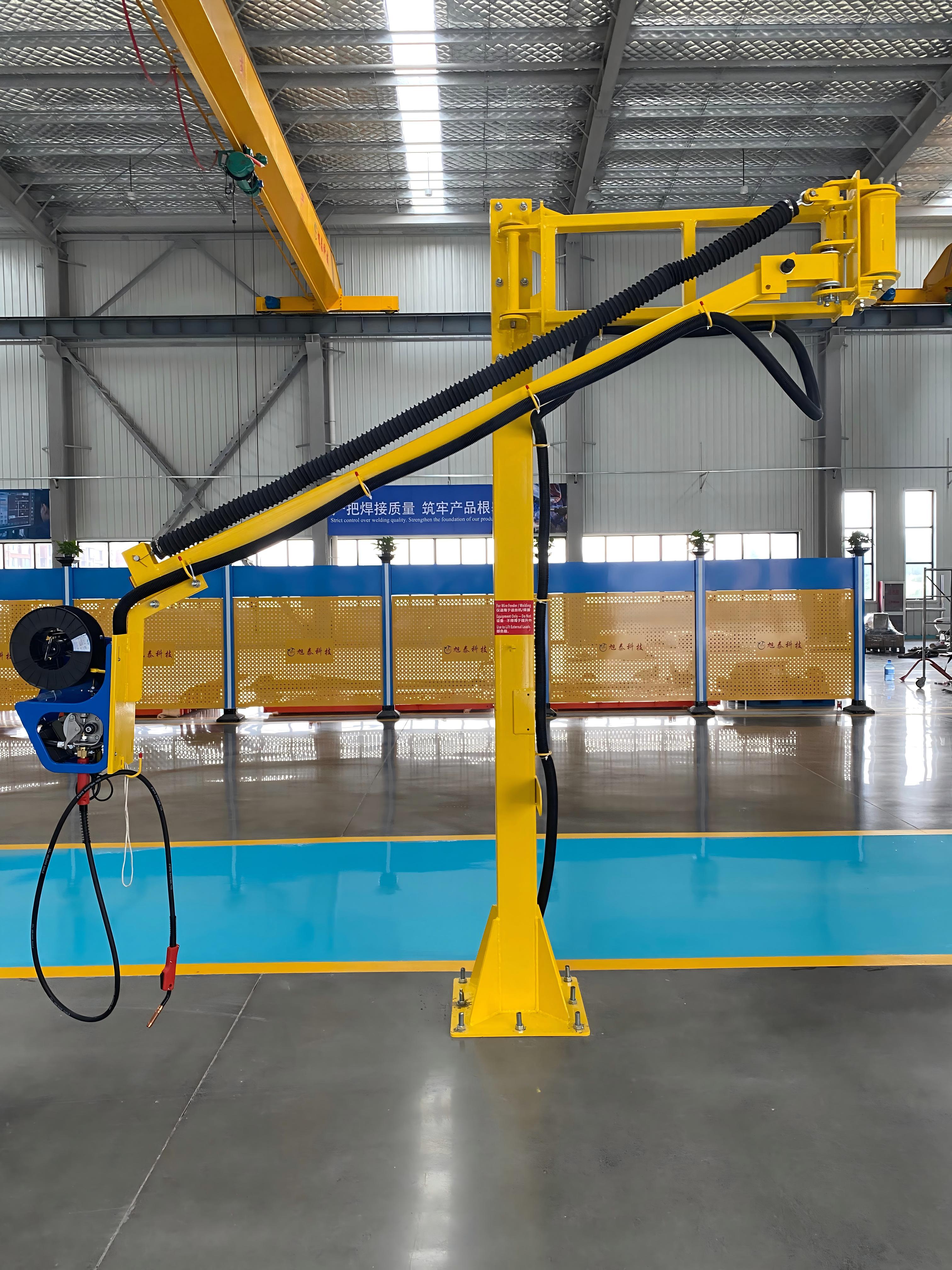 Labor saving spring self-balancing 80kg load 5m wire feeder cantilever jib welding boom space arm for auto parts manufacturing