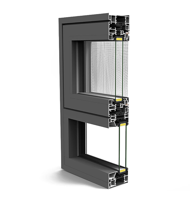 Aluminum Window with Glass Fence