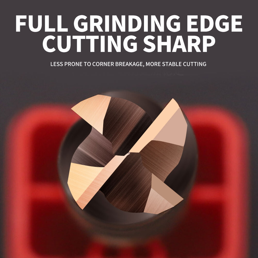 55° Tungsten Steel End Mill 4-Flute Flat Bottom 16 20mm Carbide End Mill Extended 2 3 6 8mm