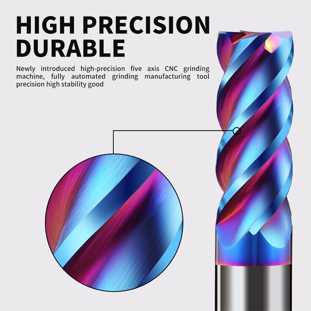 65° Tungsten Steel End Mill 4-Flute Stainless Steel Special 2mm Extended 1mm Alloy End Mill for Machining Center 4-Flute