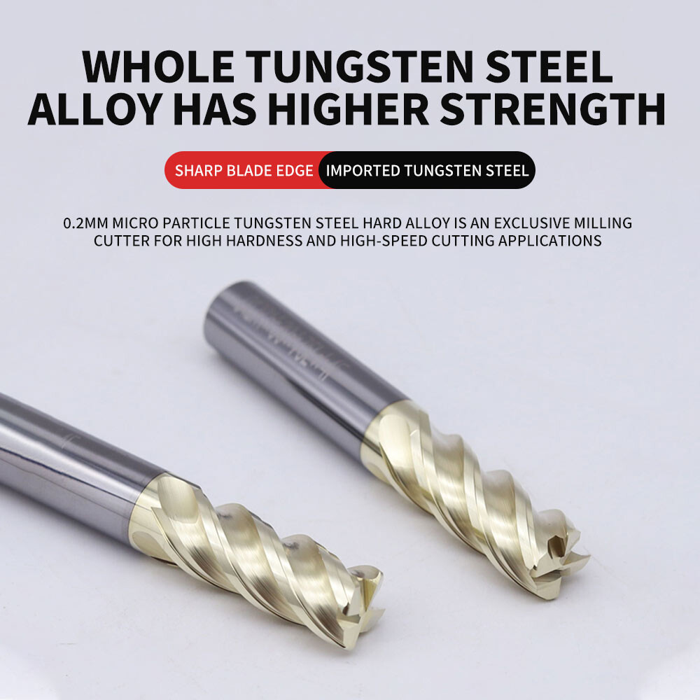 68° Round Nose End Mill, Unequal Spiral, Unequal Pitch, High-Efficiency U-Groove, Special for Stainless Steel and Titanium Alloy, Bullnose 10R0.5