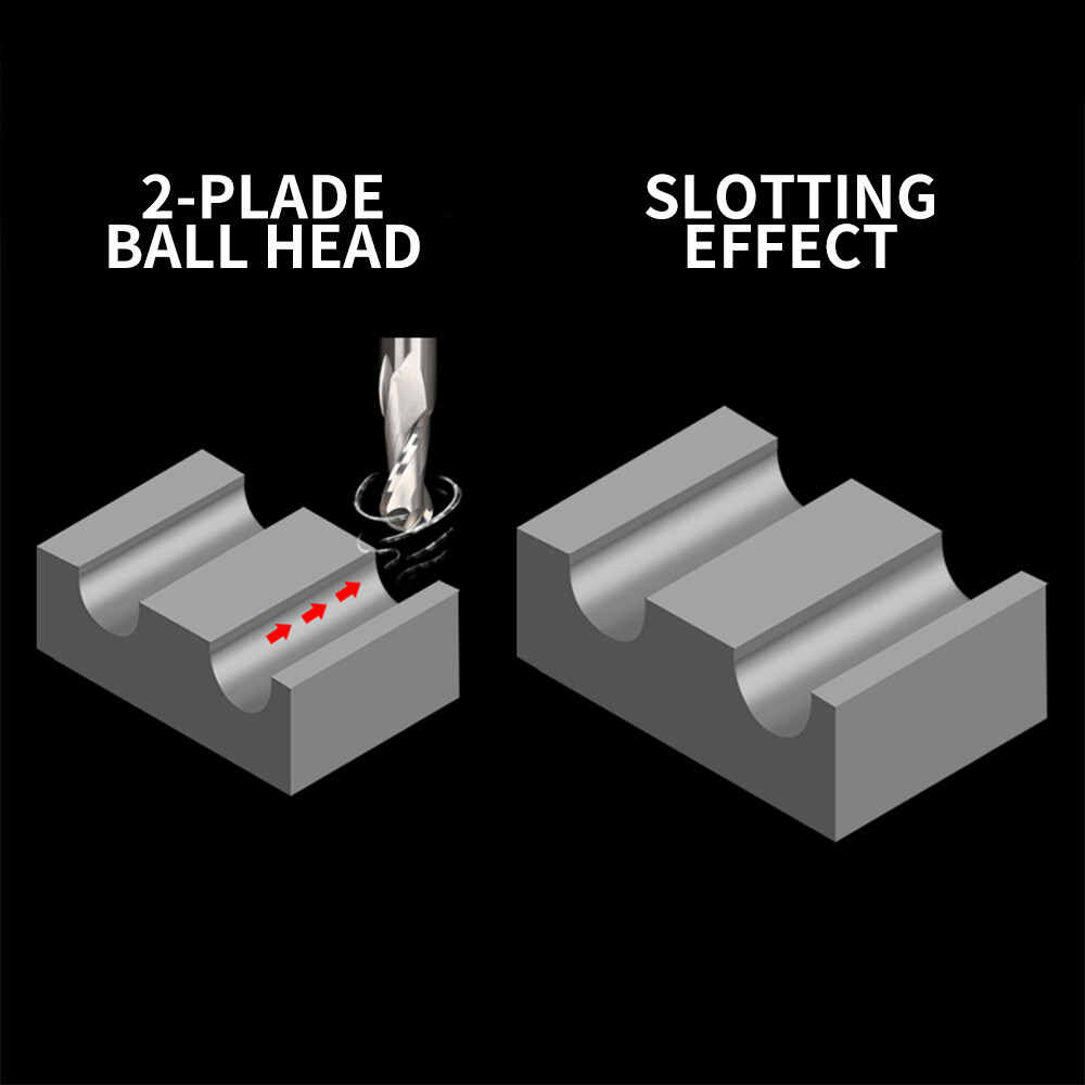 55° Aluminum Ball Nose End Mill, Round Head, Ball Shape, High-Gloss, Alloy, Tungsten Steel, End Mill, Machining Center Tool