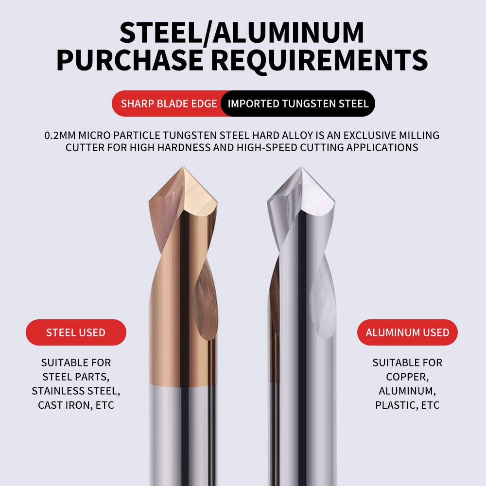 Tungsten Steel Chamfering Cutter 90°, 12mm, Carbide, 6-Flute, Extended 8, Center Drill 10, Spot Drill 4mm, 1, 2, 3, 2.5.