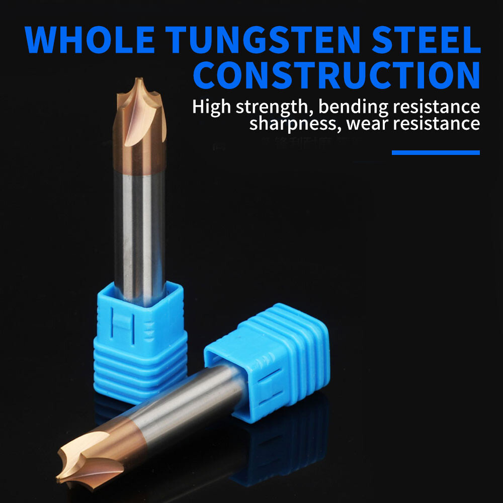 Tungsten Steel Alloy Inner Radius Cutter, End Mill R0.5, Aluminum Chamfering Cutter, Reverse Radius Edge Cutter, Carbide End Mill R1, R2, R3, R5