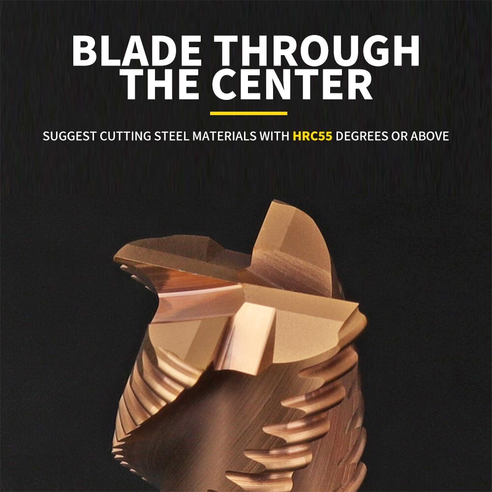 55° Tungsten Steel Roughing End Mill, Wave Edge Roughing Cutter, Rough Leather for Steel, 4-Flute, Extended, Carbide End Mill