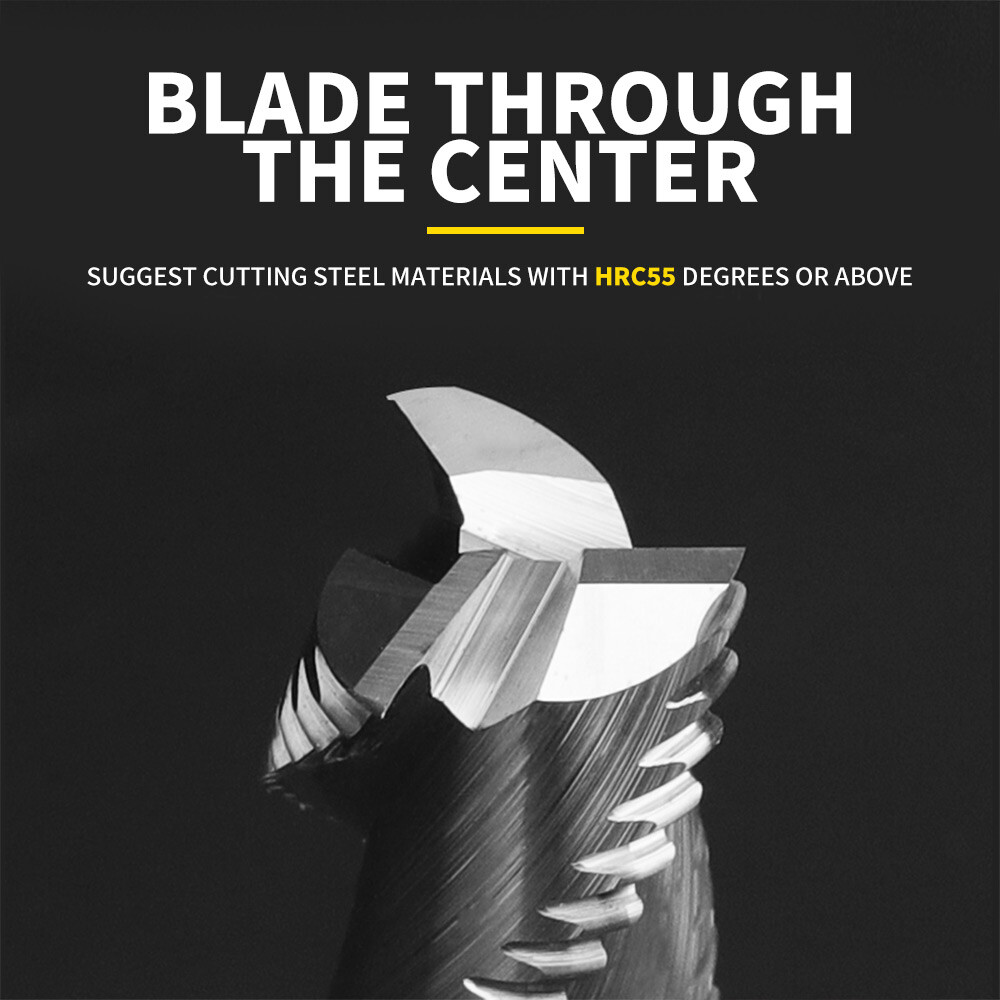 55° Tungsten Steel Roughing End Mill, Wave Edge Roughing Cutter, Rough Leather for Steel, 4-Flute, Extended, Carbide End Mill