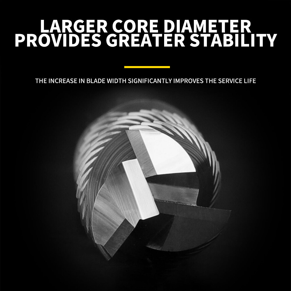 55° Tungsten Steel Roughing End Mill, Wave Edge Roughing Cutter, Rough Leather for Steel, 4-Flute, Extended, Carbide End Mill