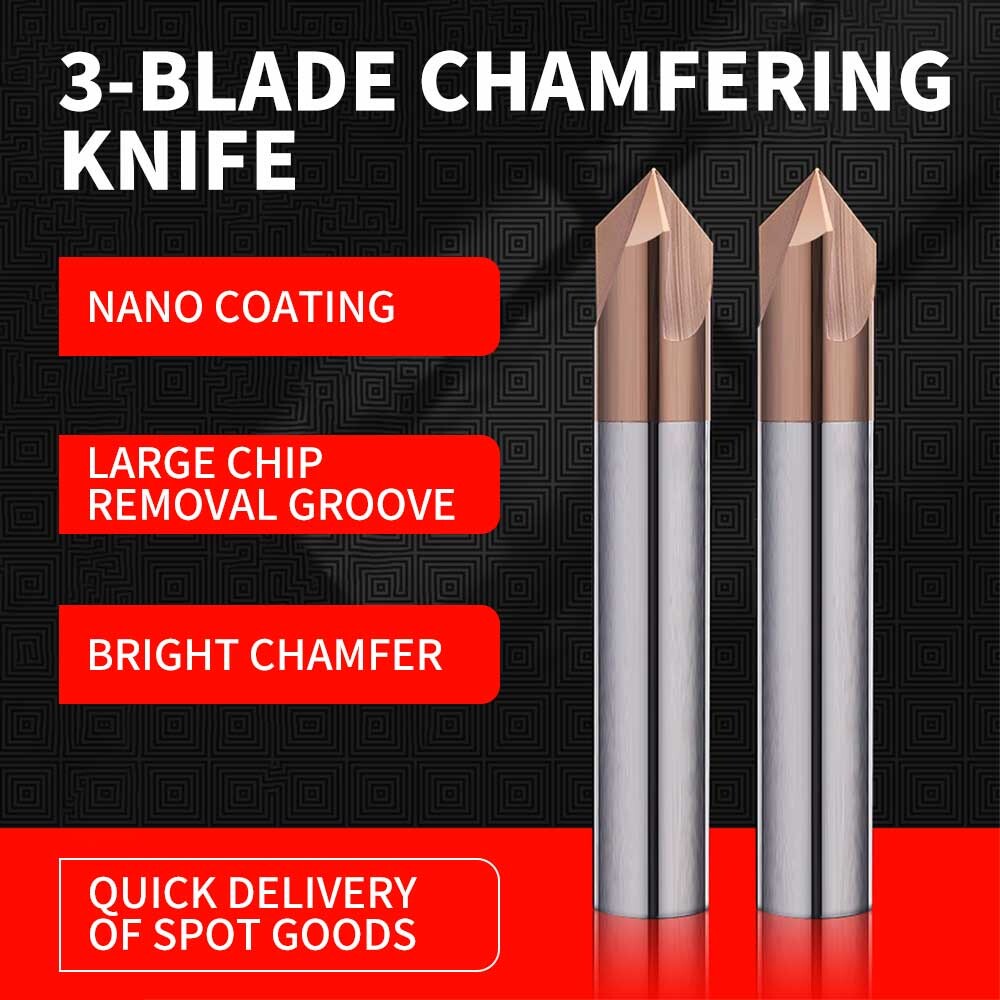 90° Up-and-Down Inner Hole Chamfering Cutter, Tungsten Steel Carbide End Mill, Double-Sided for Steel and Aluminum, T-Slot Cutter, Undercut Tool