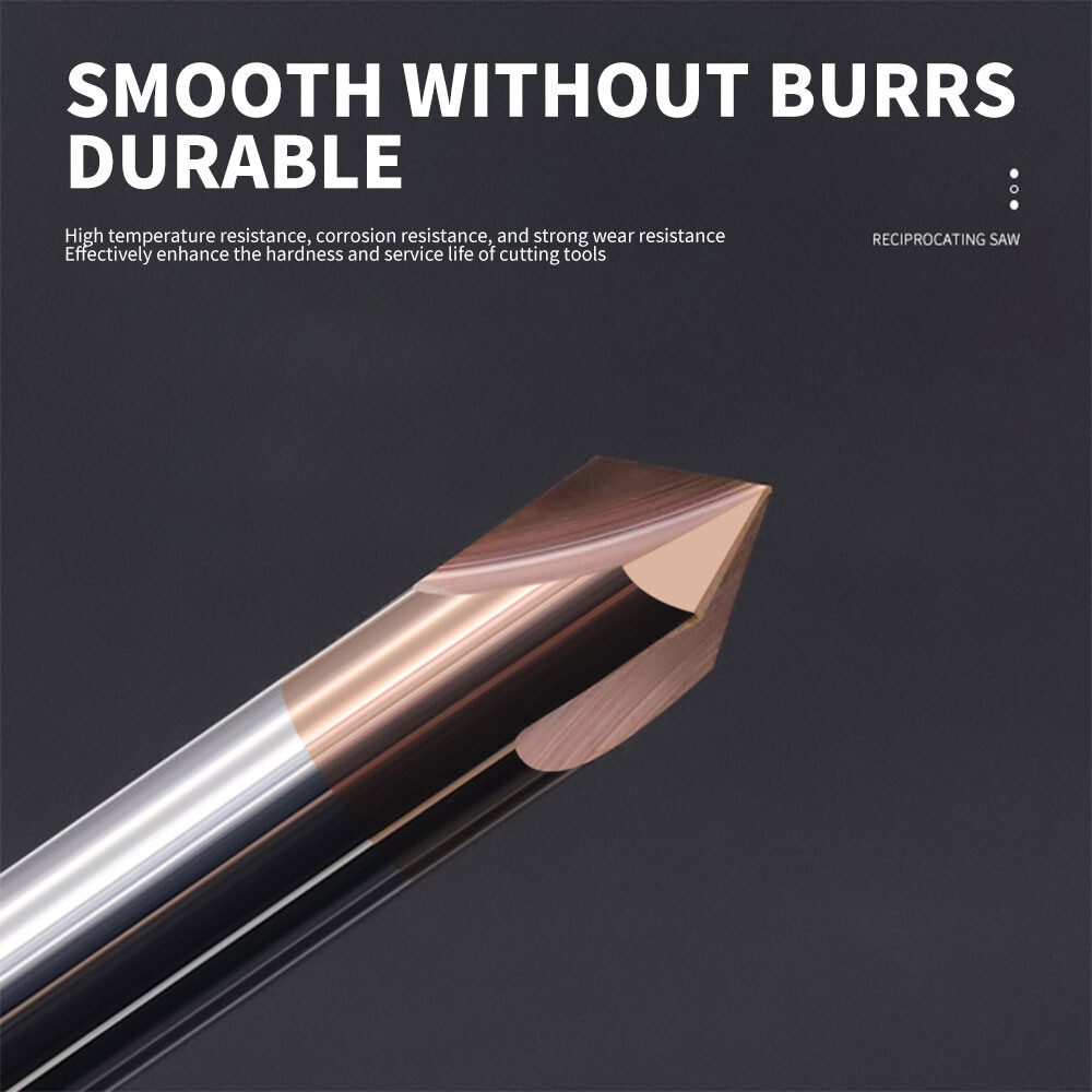 90° Up-and-Down Inner Hole Chamfering Cutter, Tungsten Steel Carbide End Mill, Double-Sided for Steel and Aluminum, T-Slot Cutter, Undercut Tool