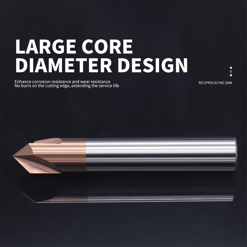 90° Up-and-Down Inner Hole Chamfering Cutter, Tungsten Steel Carbide End Mill, Double-Sided for Steel and Aluminum, T-Slot Cutter, Undercut Tool