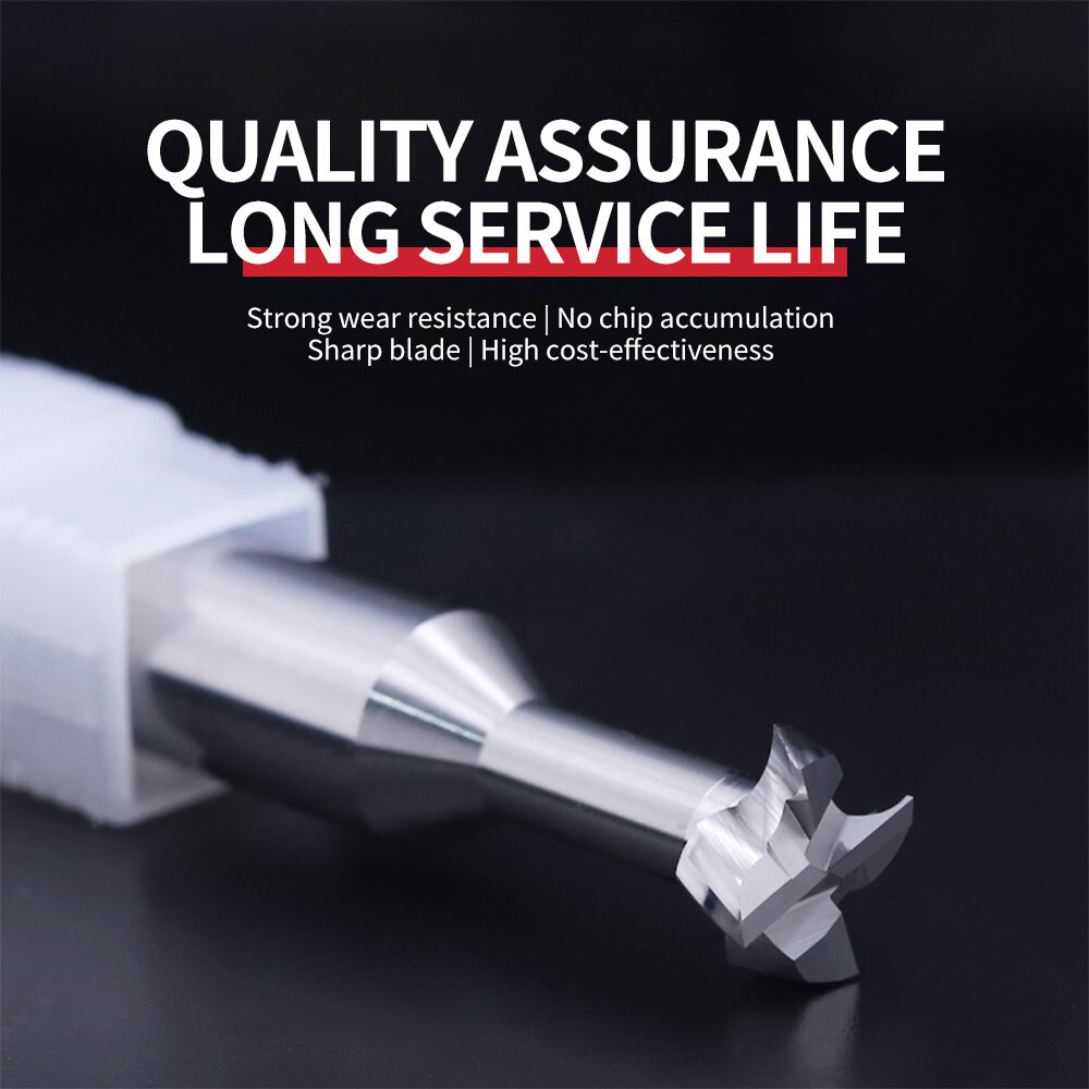 55° Steel T-Slot Cutter, 4-Flute, Thickness 1, Tungsten Steel Alloy, 2, Machining Center, 3, CNC Tool, 4, T-Slot Coated End Mill