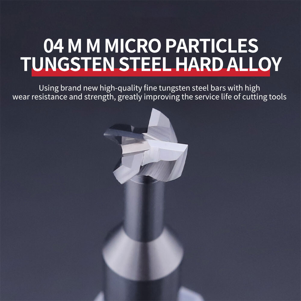 55° Steel T-Slot Cutter, 4-Flute, Thickness 1, Tungsten Steel Alloy, 2, Machining Center, 3, CNC Tool, 4, T-Slot Coated End Mill