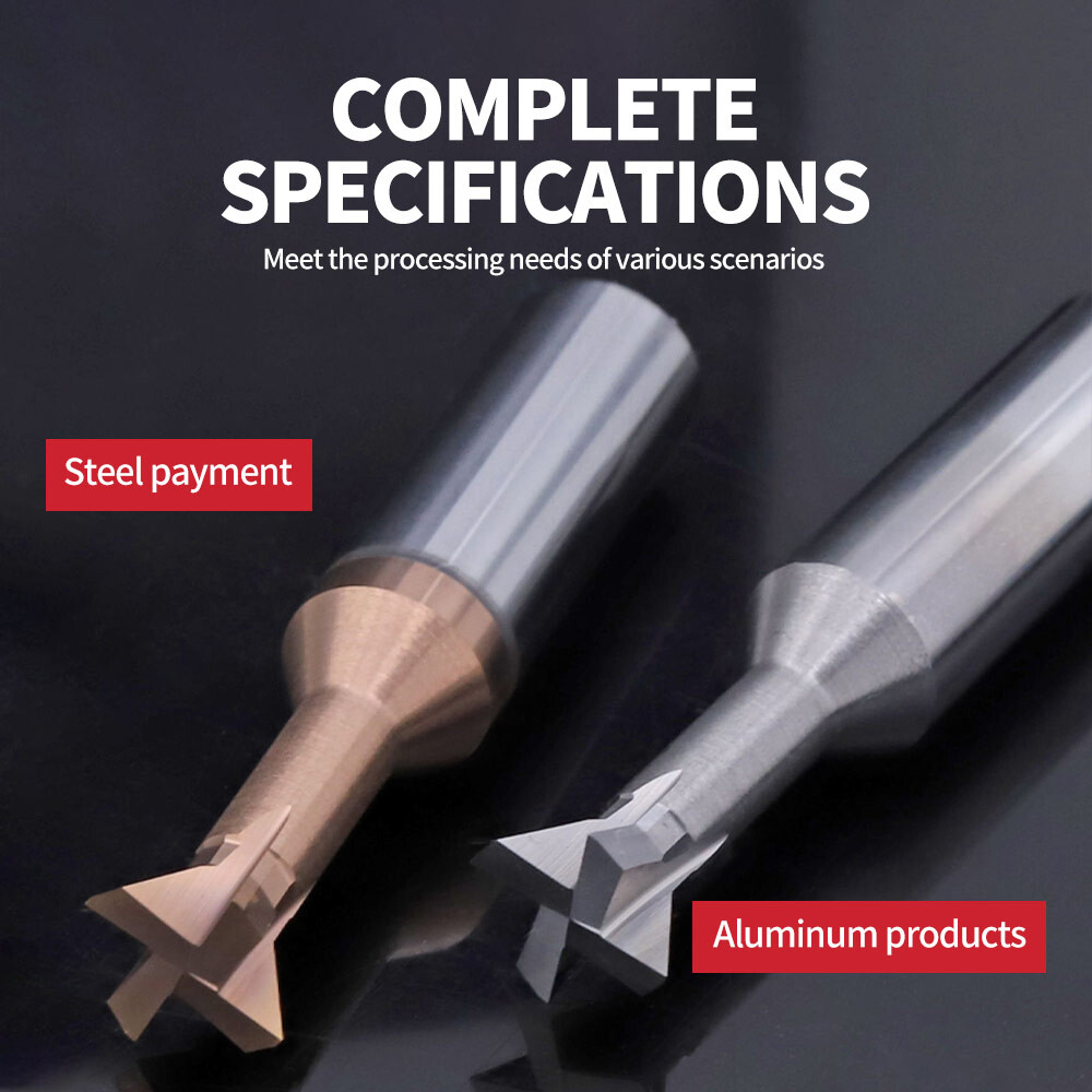 Yankee Slot End Mill, 45° Solid Carbide Chamfer Cutter, Machining Center CNC, Tungsten Steel Coated Tool, 6, 8, 10