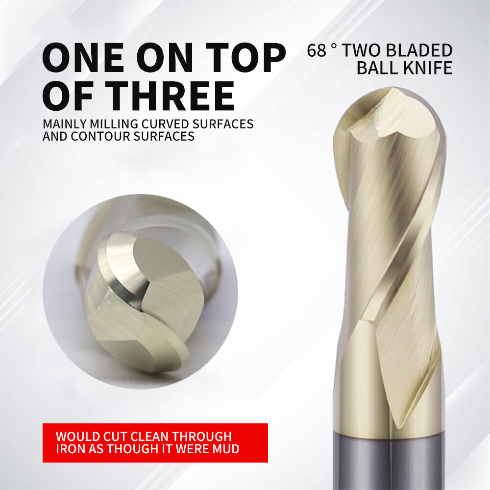 68 degree tungsten steel alloy R4 ball head ball milling cutter R3 stainless steel titanium alloy special R5 extended R6R1R2R1.5