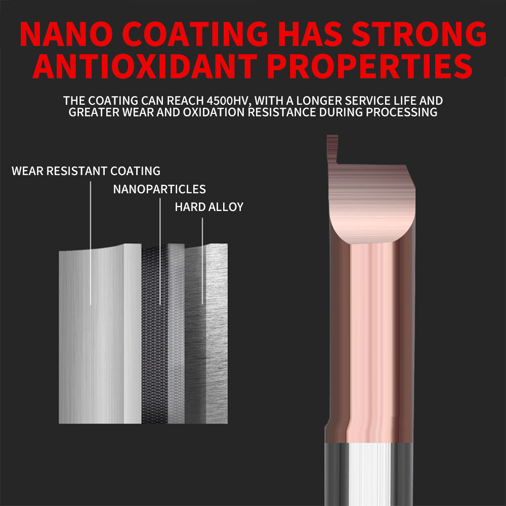 Tungsten steel integral alloy MFR4B0.5 end face groove cutter 1 small hole boring cutter 1.5 coating 2 micro inner hole 6B2.5