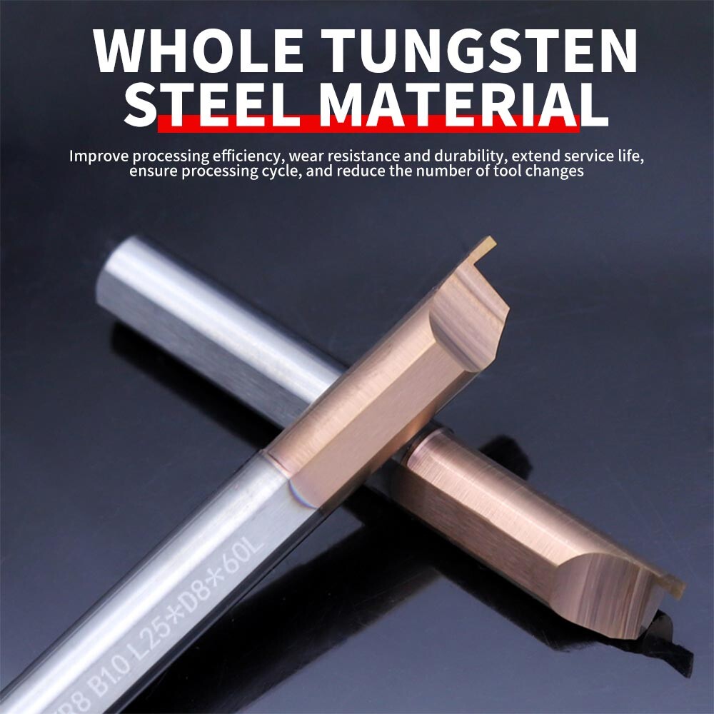 Tungsten steel integral alloy MFR4B0.5 end face groove cutter 1 small hole boring cutter 1.5 coating 2 micro inner hole 6B2.5