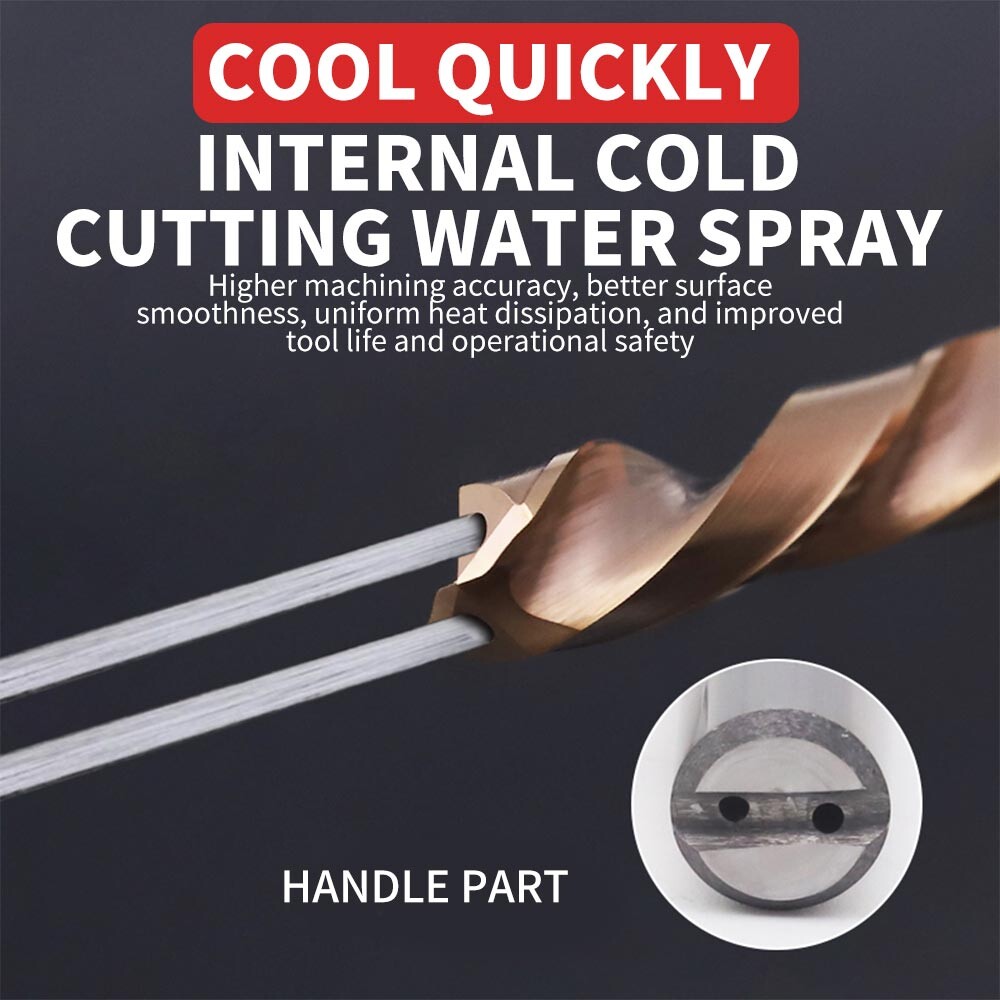 3D tungsten steel fixed handle extended 5D internal cold drilling stainless steel machining center water outlet integral hard alloy D4D6D8