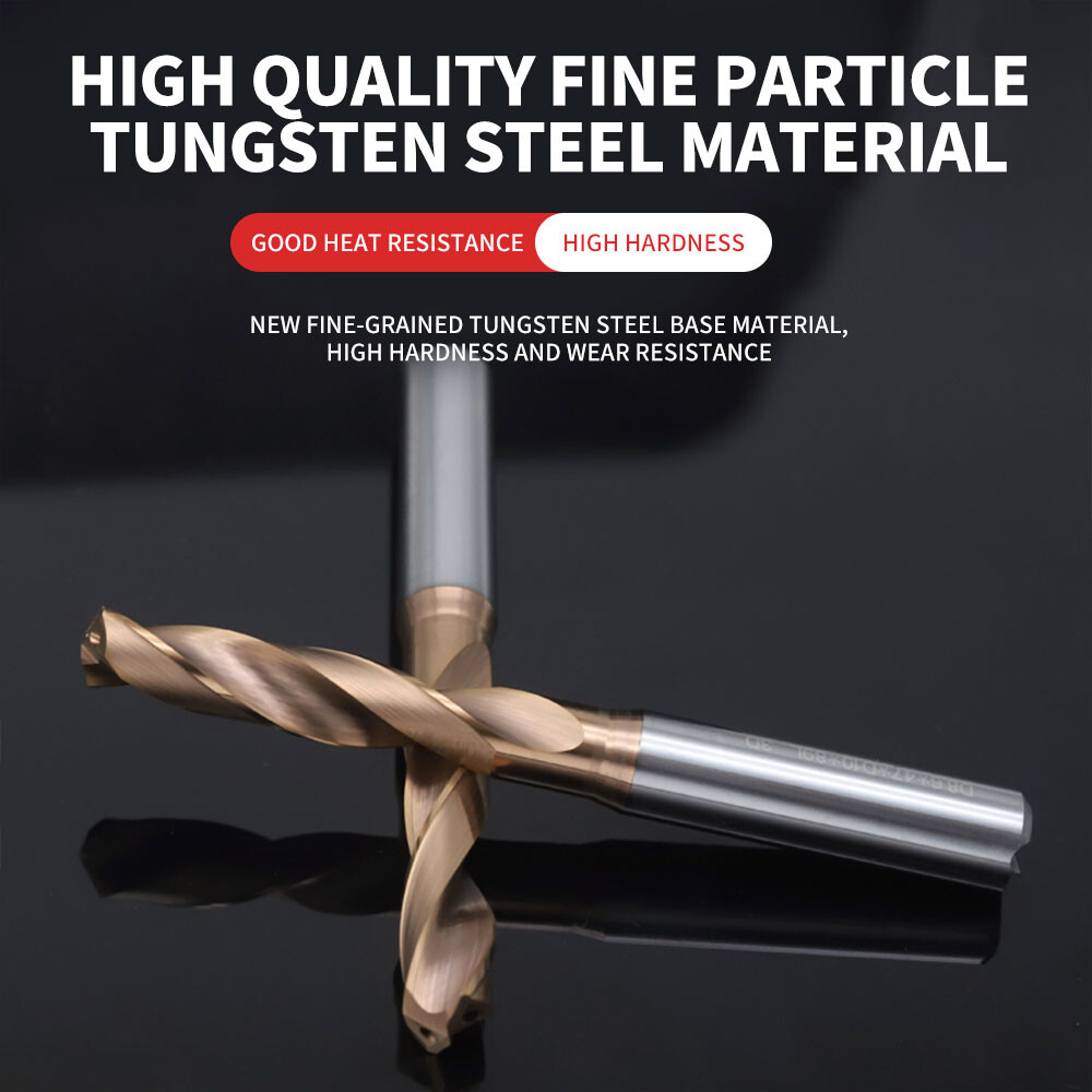 3D tungsten steel fixed handle extended 5D internal cold drilling stainless steel machining center water outlet integral hard alloy D4D6D8