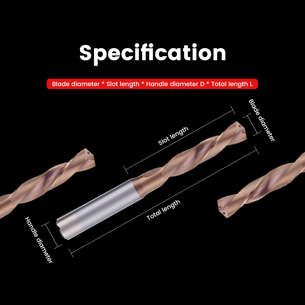 3D tungsten steel fixed handle extended 5D internal cold drilling stainless steel machining center water outlet integral hard alloy D4D6D8