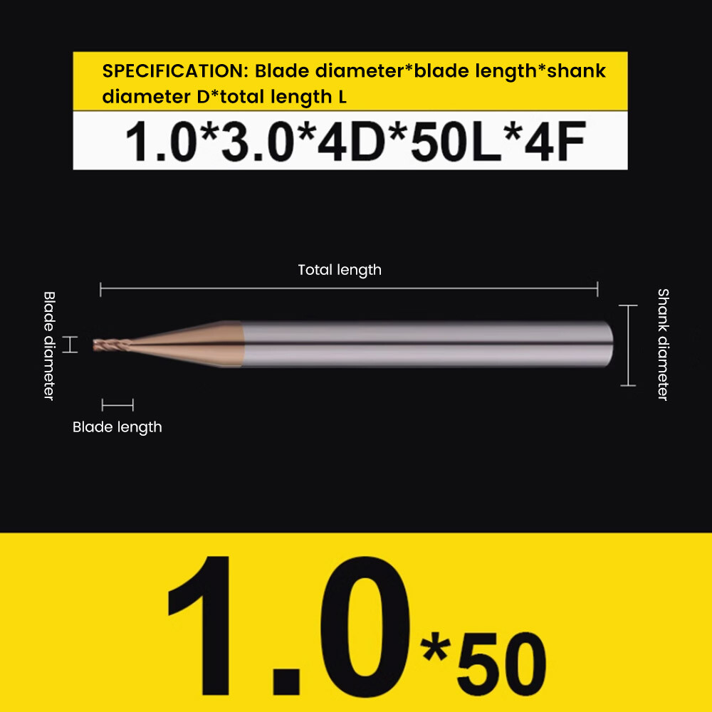 55° Tungsten Steel End Mill 4-Flute Flat Bottom 16 20mm Carbide End Mill Extended 2 3 6 8mm