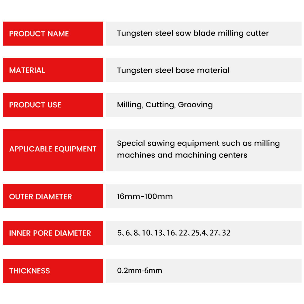 Tungsten steel saw blade milling cutter, Wu steel circular saw blade, integral hard alloy saw blade, outer diameter 2030406080100