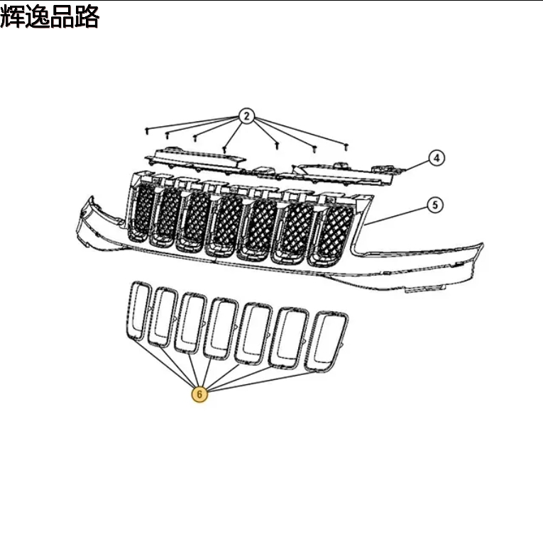 68109865AA 68109865 Grille trim grill chrome for jeep compass 2011-2017 trim ring bright electroplating grille bright circle