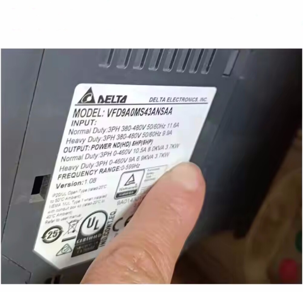VFD9A0MS43ANSAA 380V 3.7KW   Delta Frequency Converter Brand New and Genuine inverter test OK Fast Shipping