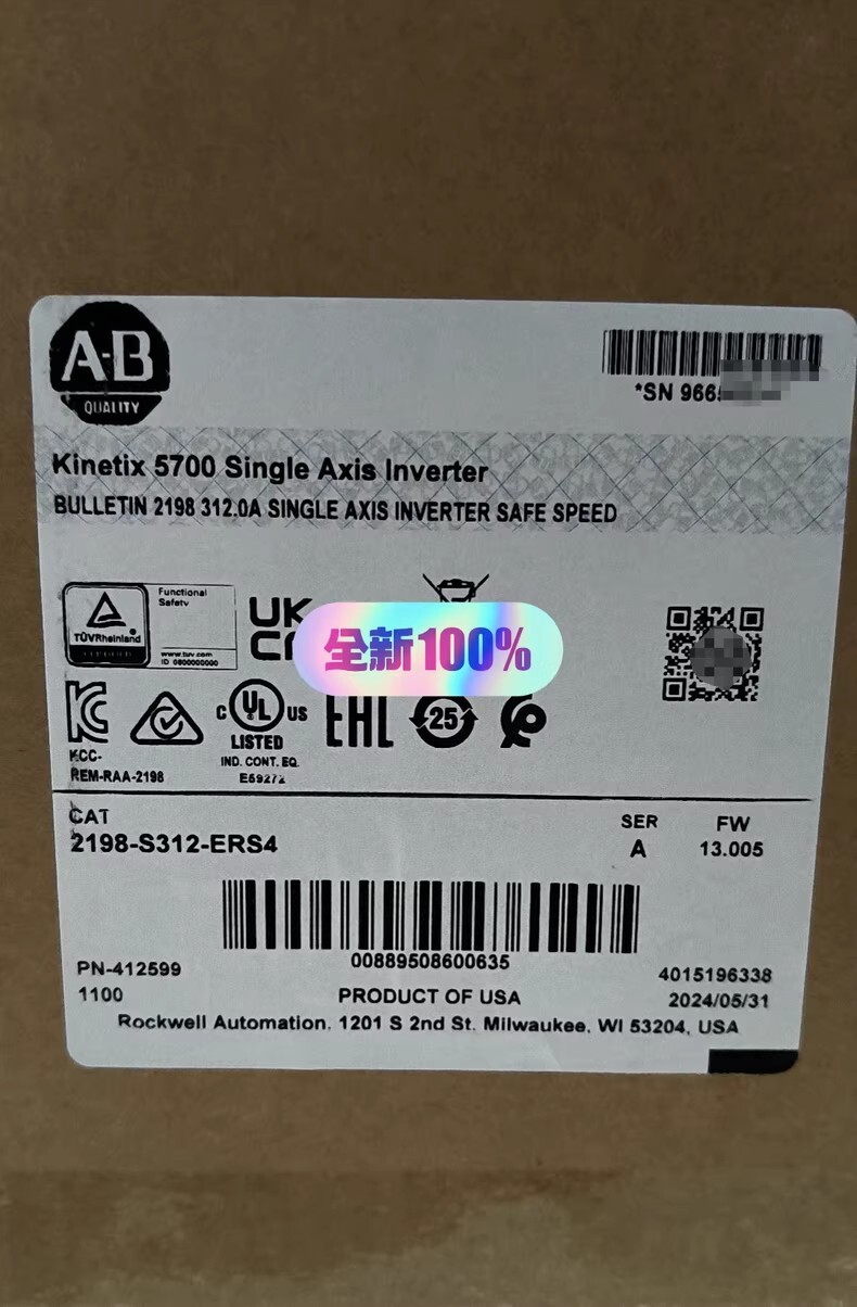 Allen-Bradley servo drive 2198-S312-ERS4 Brand New and Genuine inverter test OK Fast Shipping