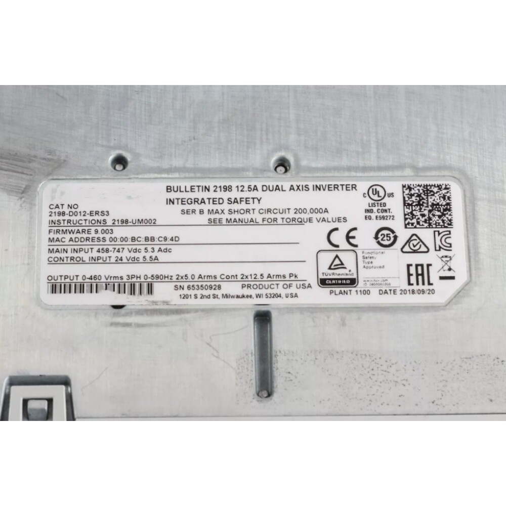 2198-D012-ERS3 Allen-Bradley SFrequency Converter Brand New and Genuine inverter test OK Fast Shipping