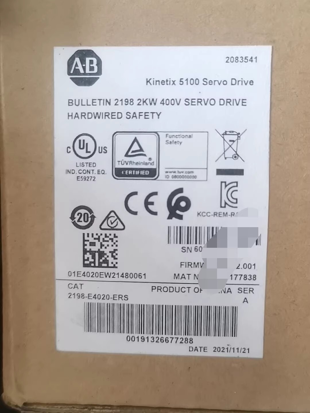 Allen-Bradley servo drive 2198-E4020-ERS Brand New and Genuine inverter test OK Fast Shipping