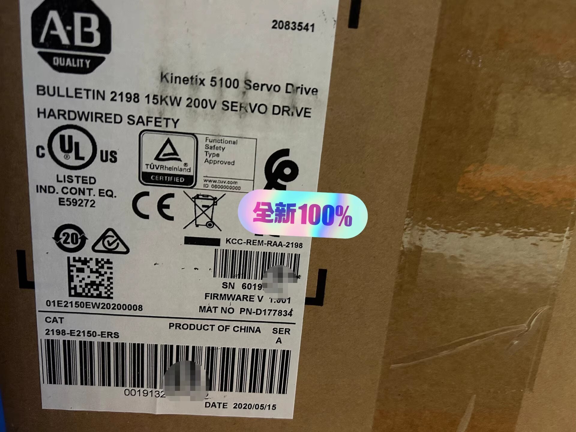 Allen-Bradley servo drive 2198-E2150-ERS Brand New and Genuine inverter test OK Fast Shipping