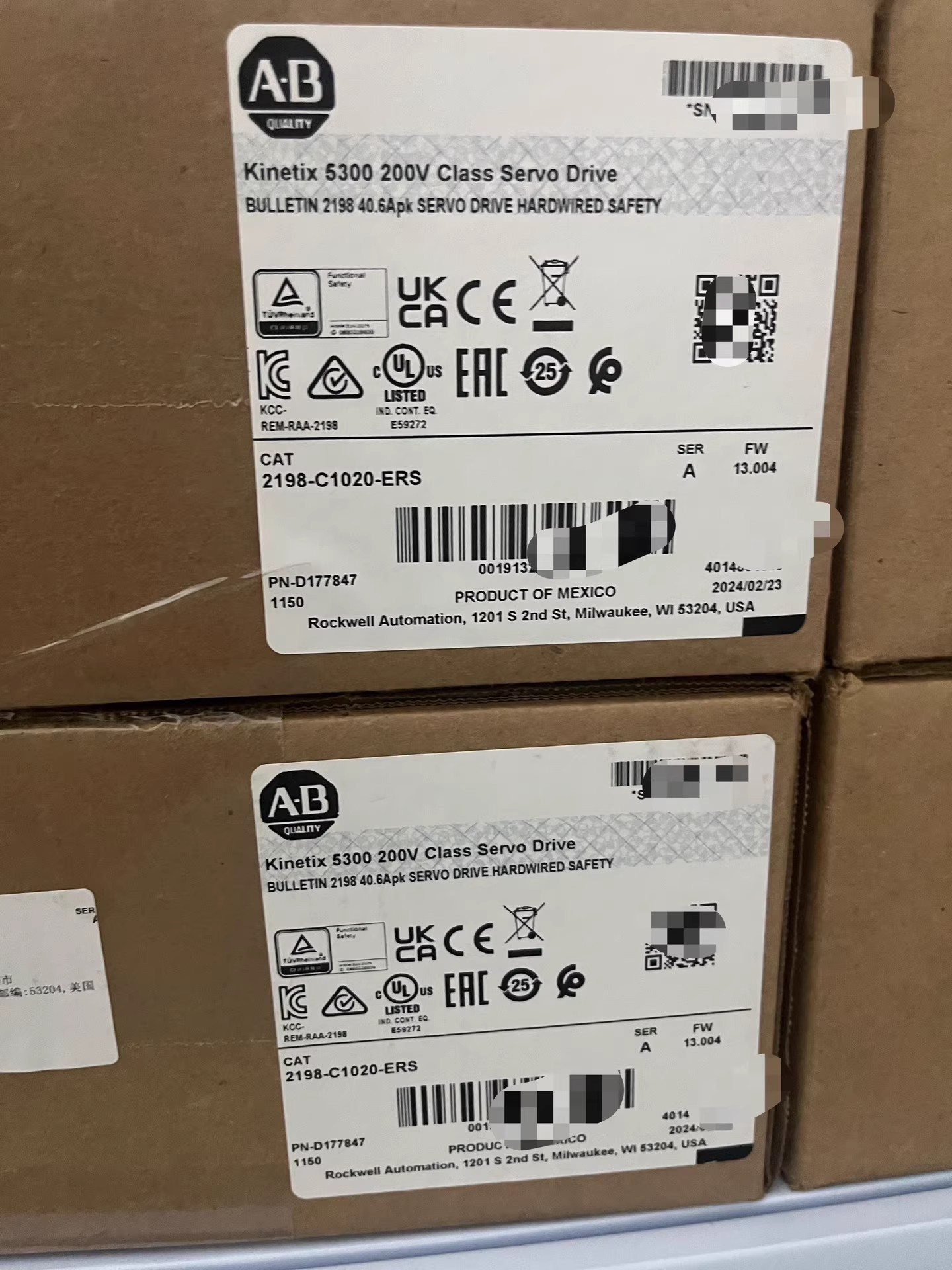 Allen-Bradley servo drive 2198-C1020-ERS Brand New and Genuine inverter test OK Fast Shipping