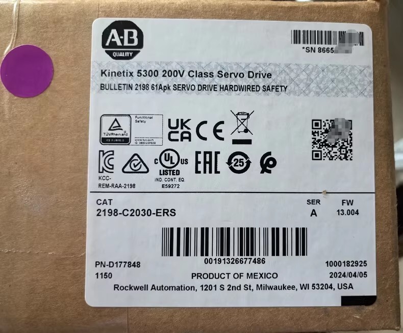 Allen-Bradley servo drive 2198-C2030-ERS Brand New and Genuine inverter test OK Fast Shipping