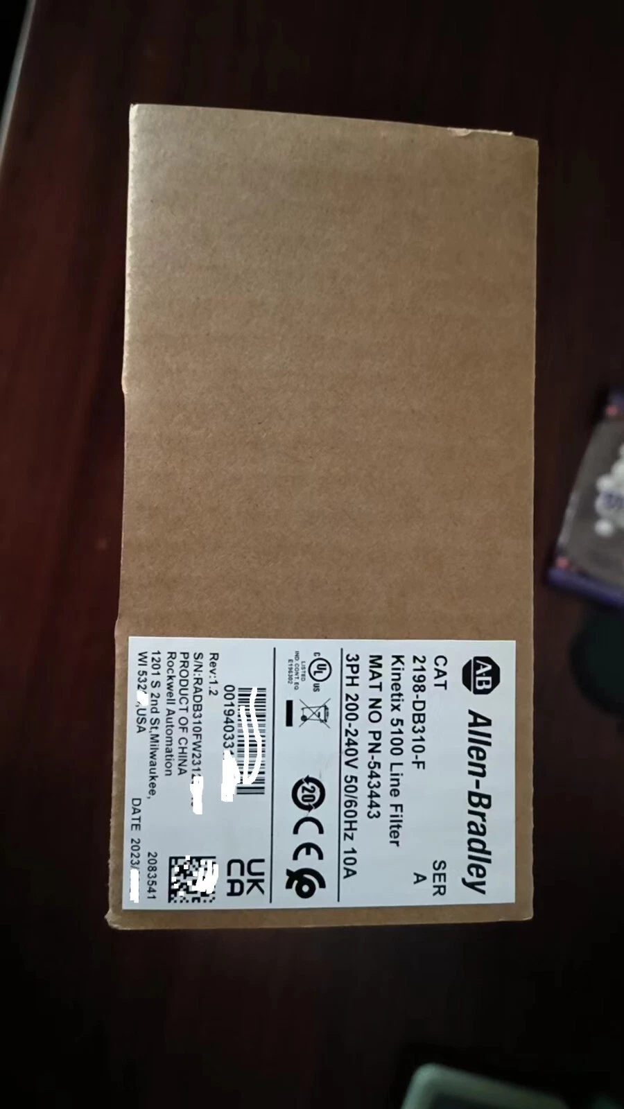 Allen-Bradley switching power supply Filter 2198-DB310-F Brand New and Genuine inverter test OK Fast Shipping