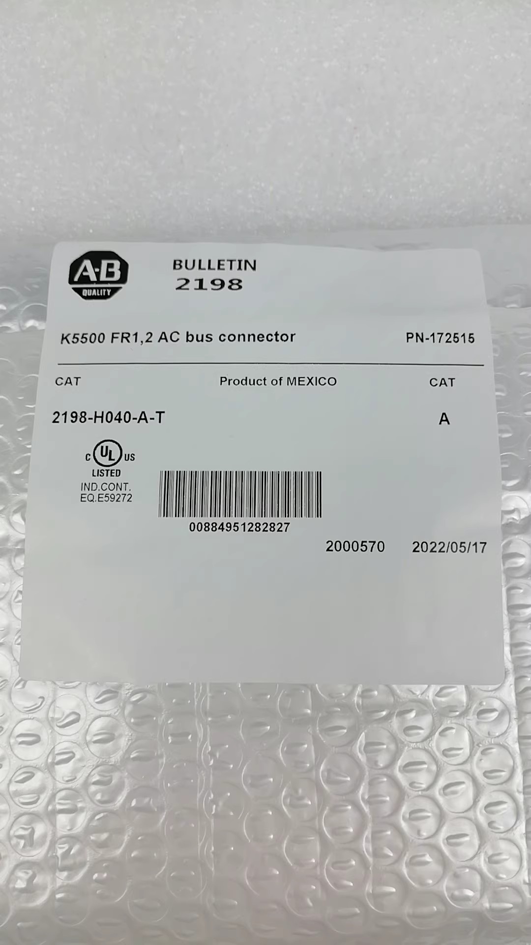 Allen-Bradley 2198-H040-A-T AC Bus Connector Brand New and Genuine inverter test OK Fast Shipping