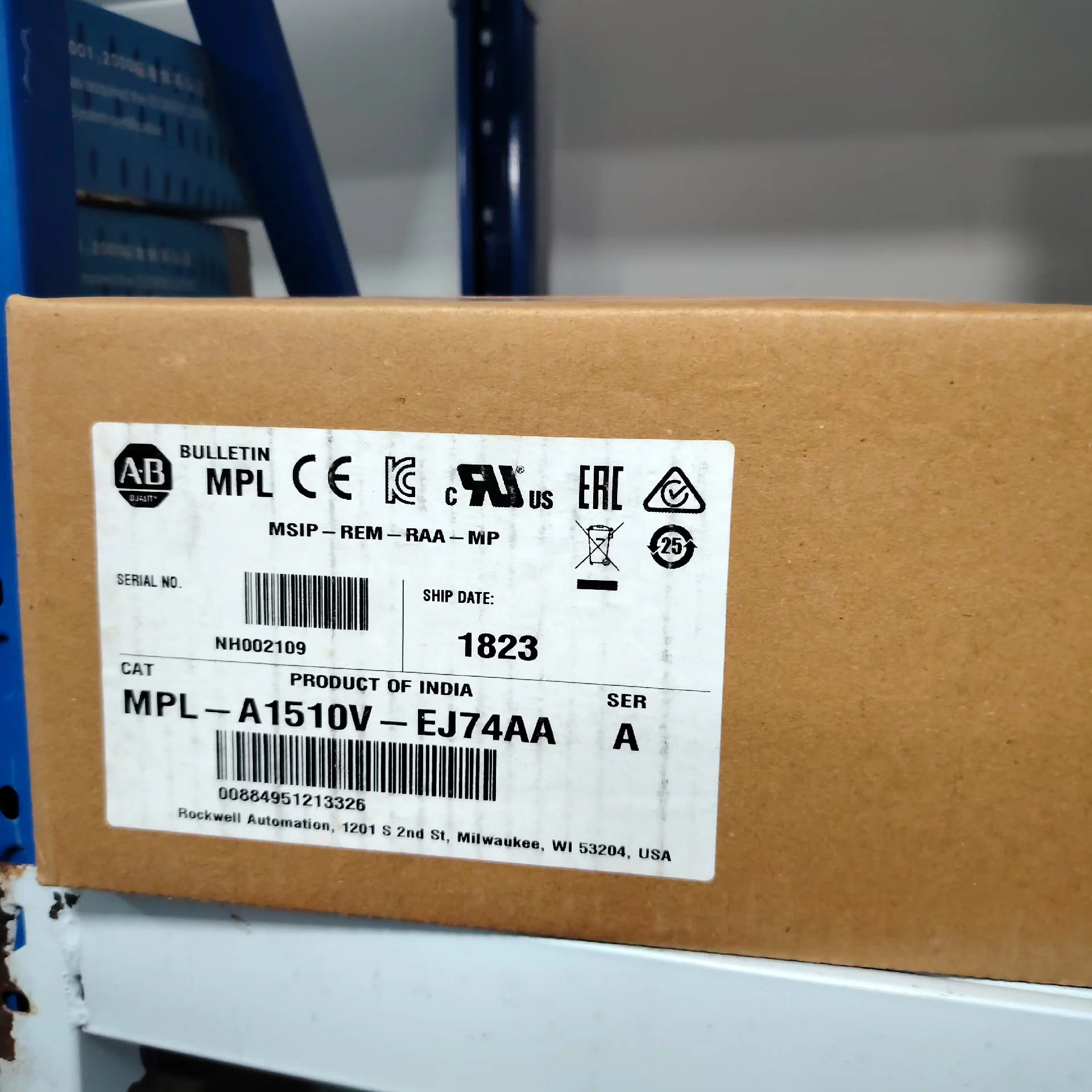 MPL-A1510V-EJ74AA	15096.3 RMB Allen-Bradley SFrequency Converter Brand New and Genuine inverter test OK Fast Shipping