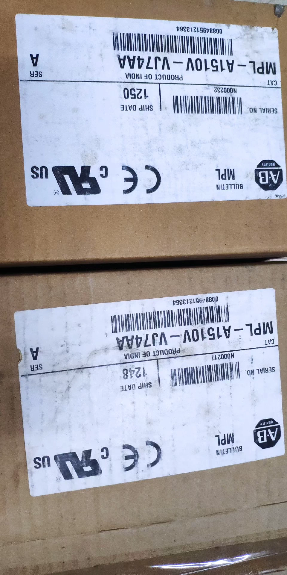 MPL-A1510V-VJ74AA	18295.45 RMB Allen-Bradley SFrequency Converter Brand New and Genuine inverter test OK Fast Shipping