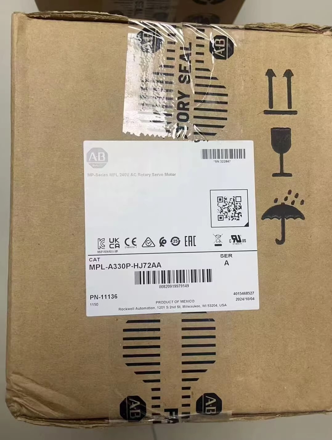 MPL-A330P-HJ72AA Allen-Bradley SFrequency Converter Brand New and Genuine inverter test OK Fast Shipping